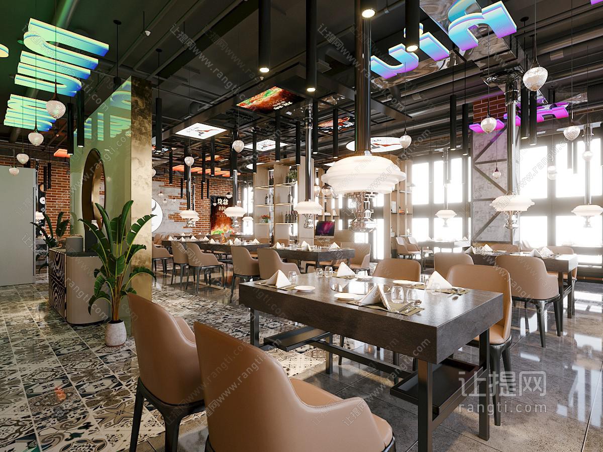工业风饭店餐馆就餐区