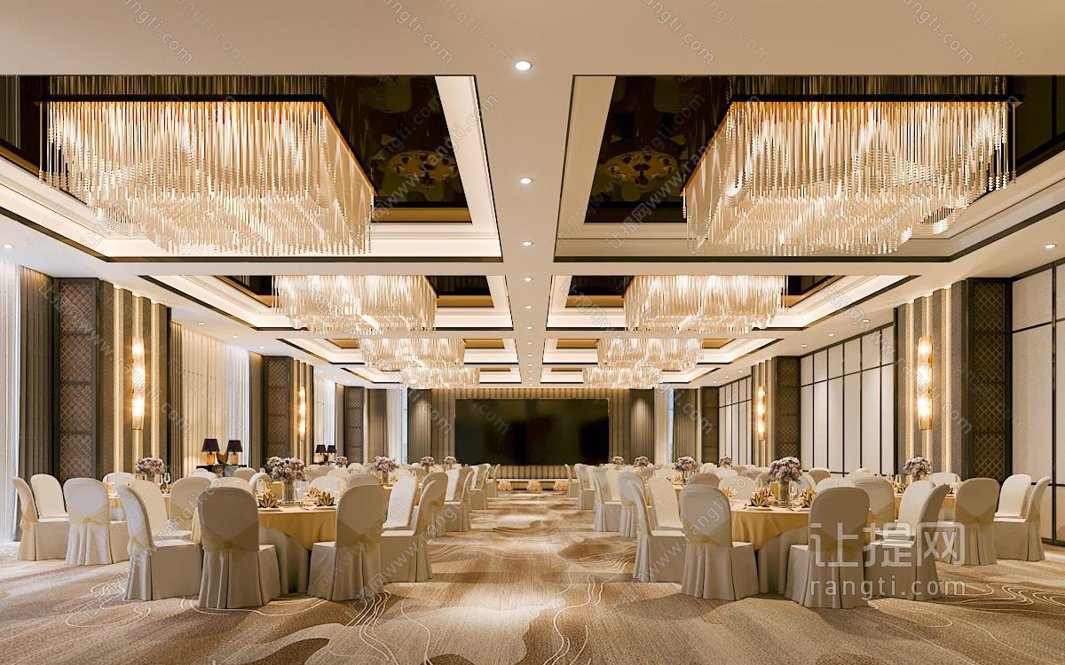 现代酒店大堂婚宴就餐区