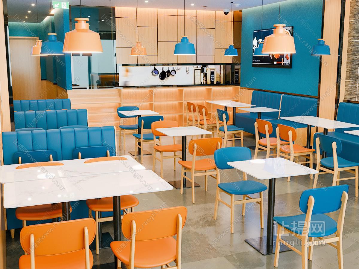 现代多巴胺饭店餐馆就餐区