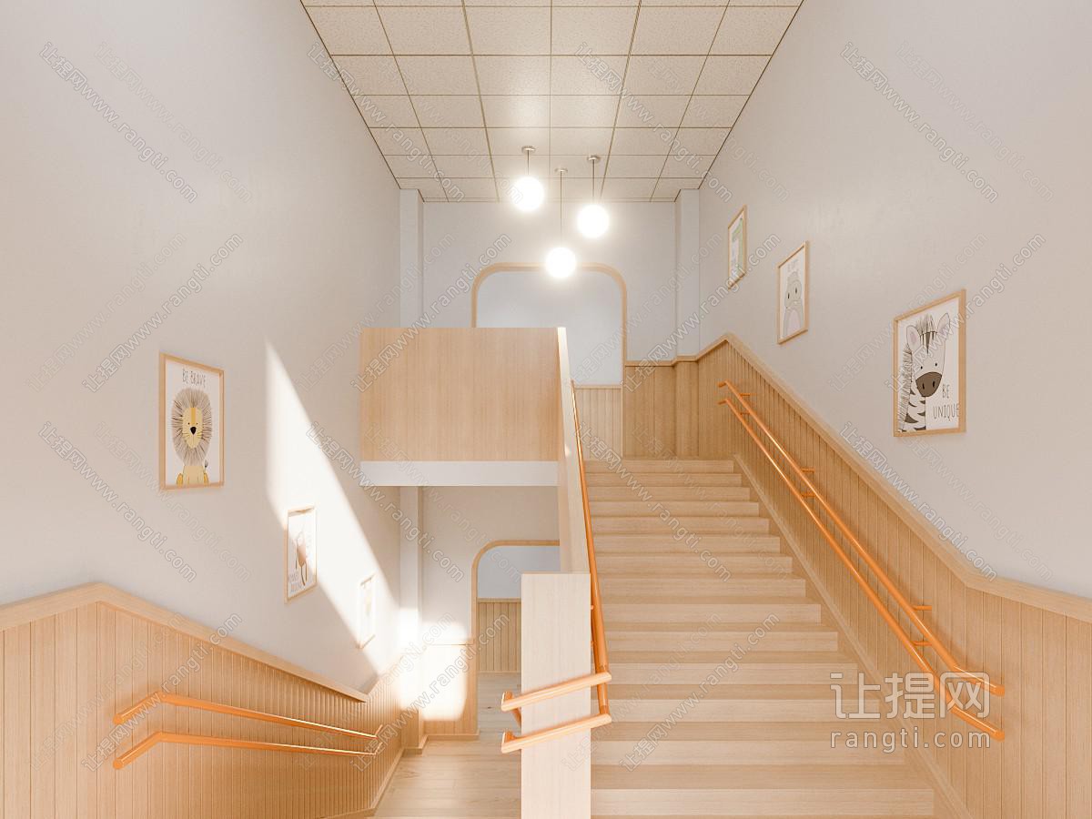 现代幼儿园楼梯间