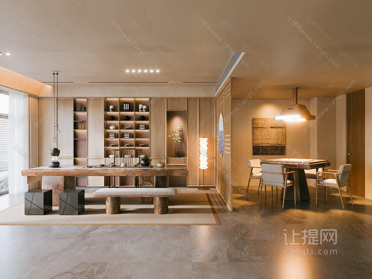 侘寂新中式棋牌室
