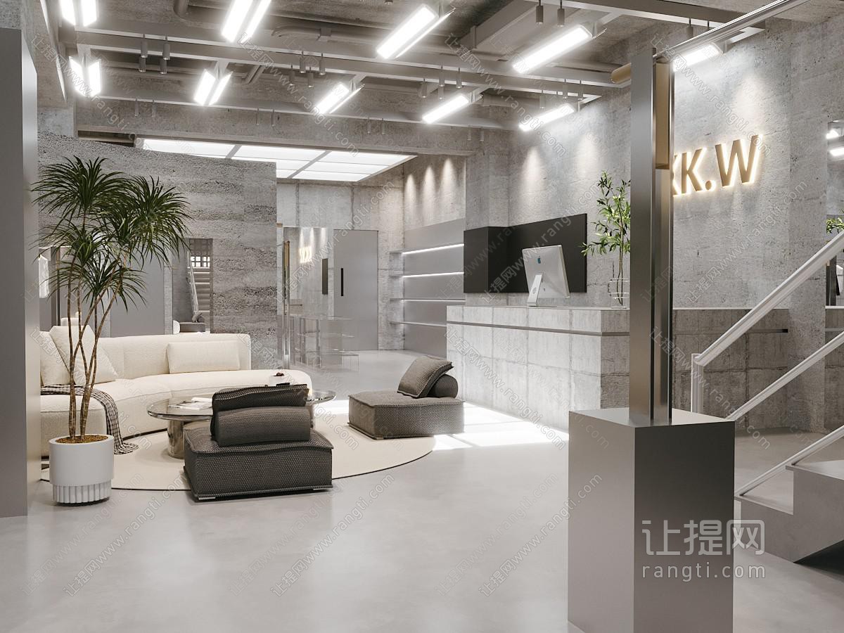 工业风服装店前台接待