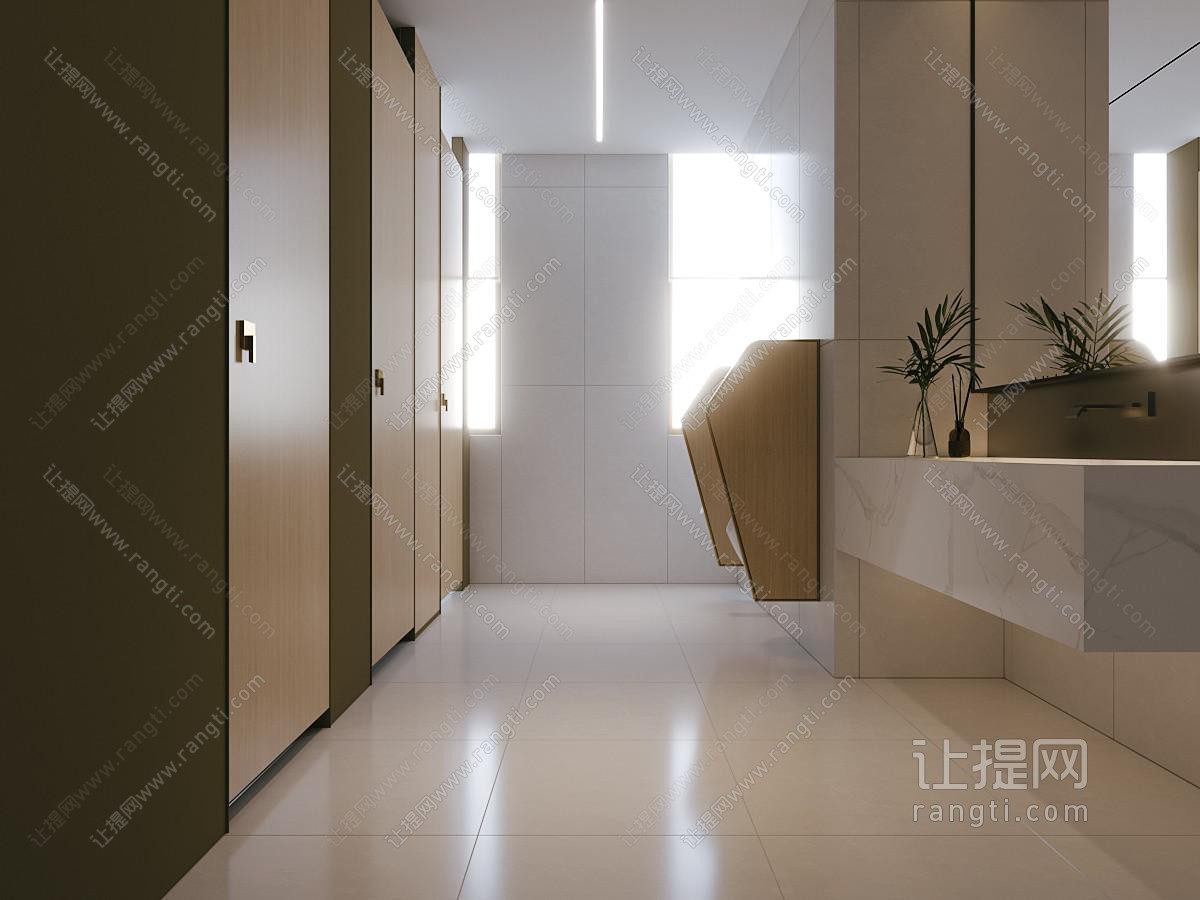 公共卫生间 公厕 男厕