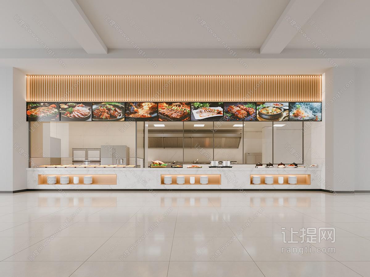 现代简约食堂 酒店餐厅厨房美食