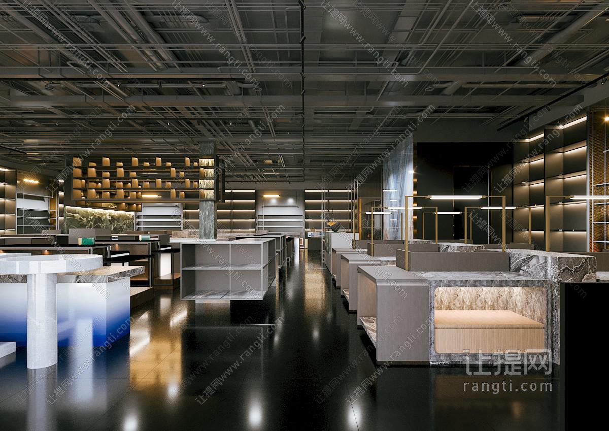 现代酒店用品展厅 展柜 餐具