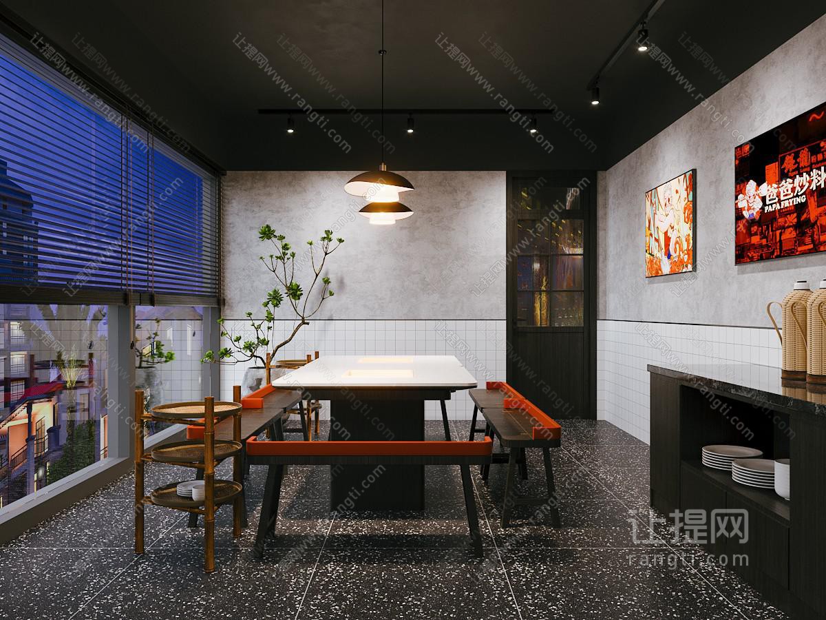 工业风复古餐厅包厢