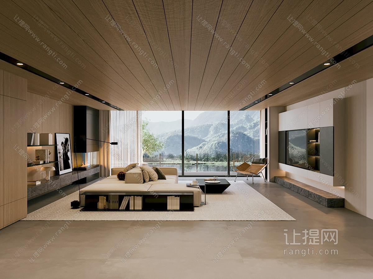 现代极简家居客厅