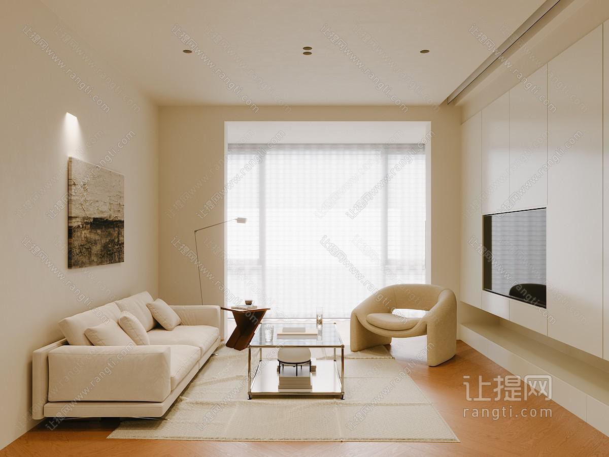 现代极简家居客厅