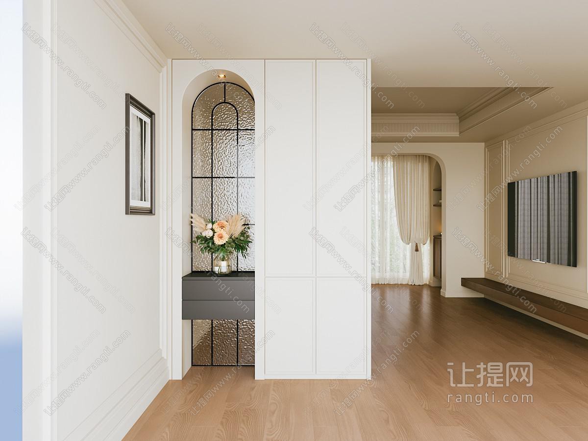 现代法式鞋柜