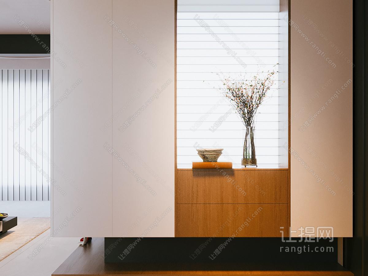 现代原木玄关