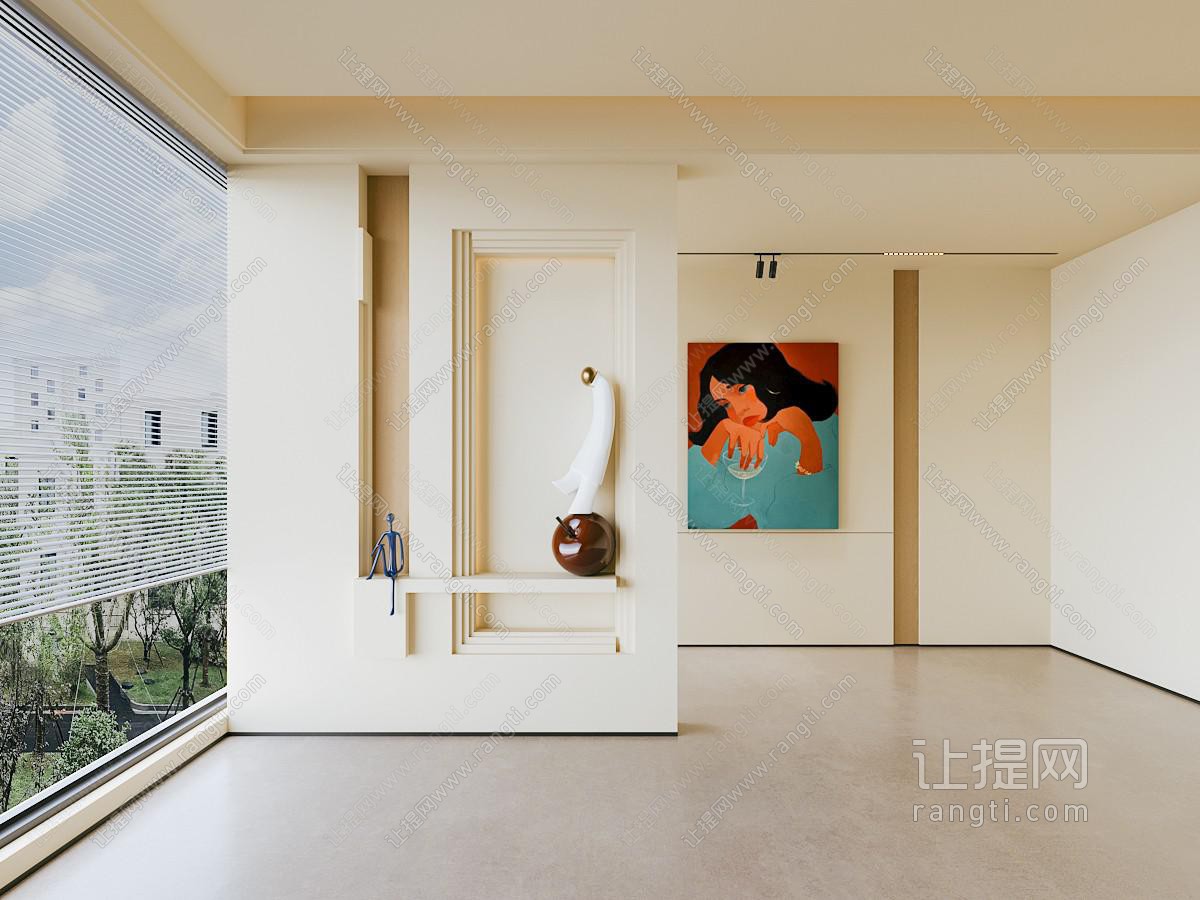 奶油风艺术玄关