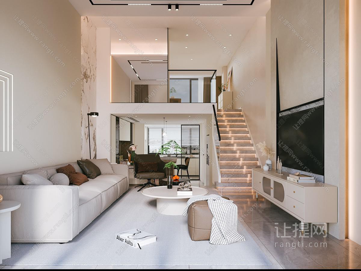 法式家居loft公寓客厅