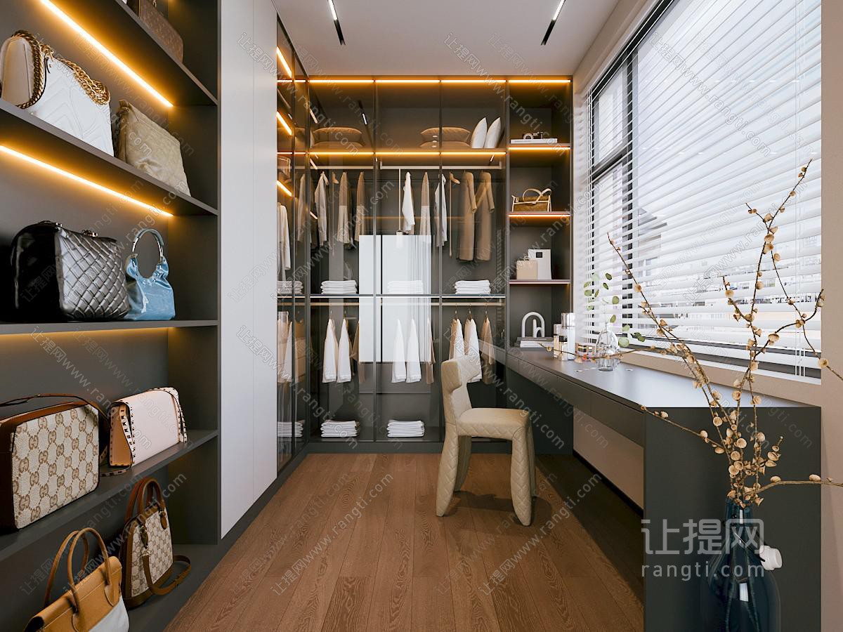 现代意式衣帽间