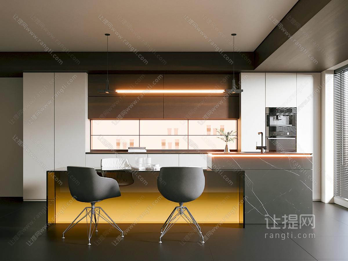 现代意式岛台餐厅