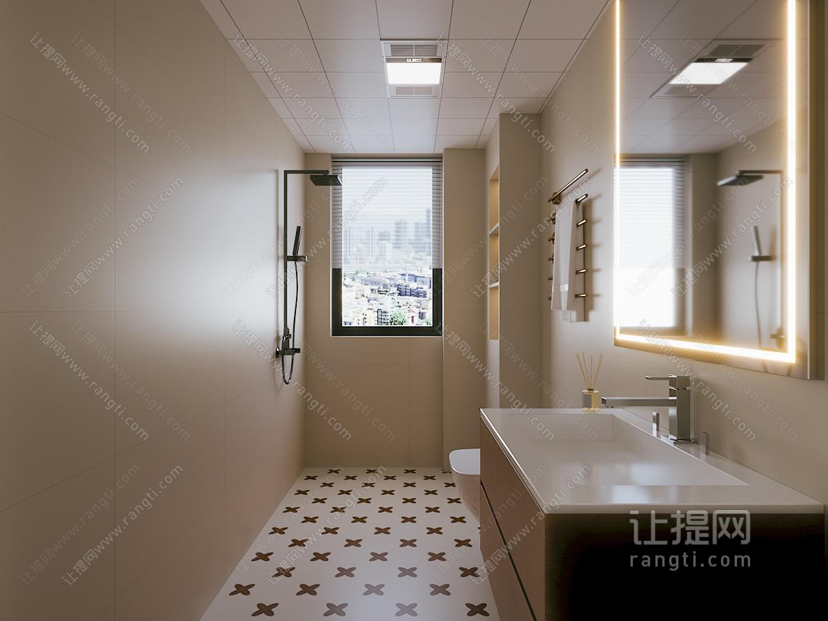 复古中古家居卫生间