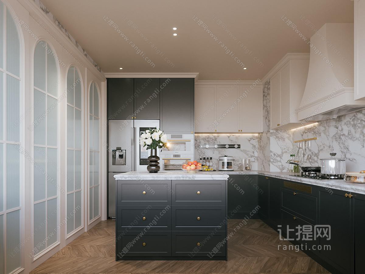 法式封闭式厨房 型厨房