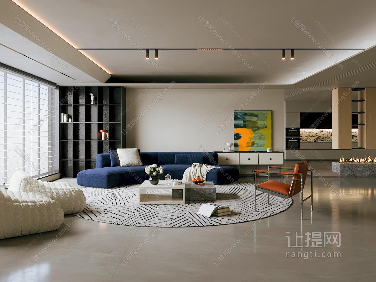 现代奶油家居客厅