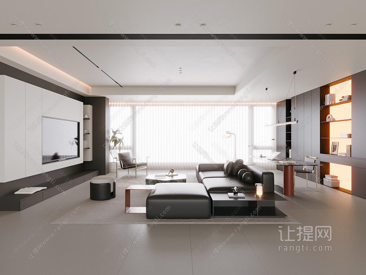 现代极简家居客厅