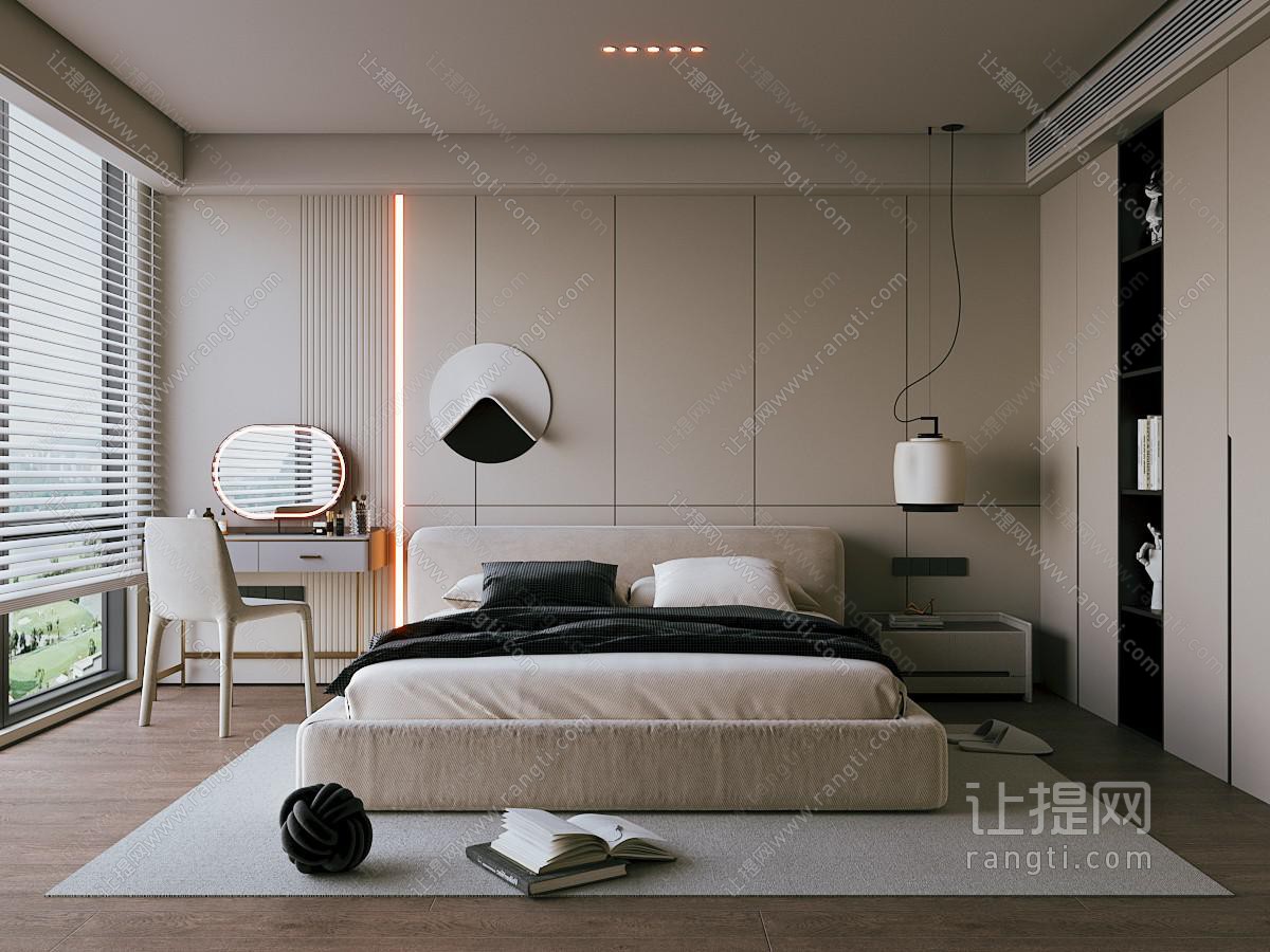 现代奶油家居卧室 主卧