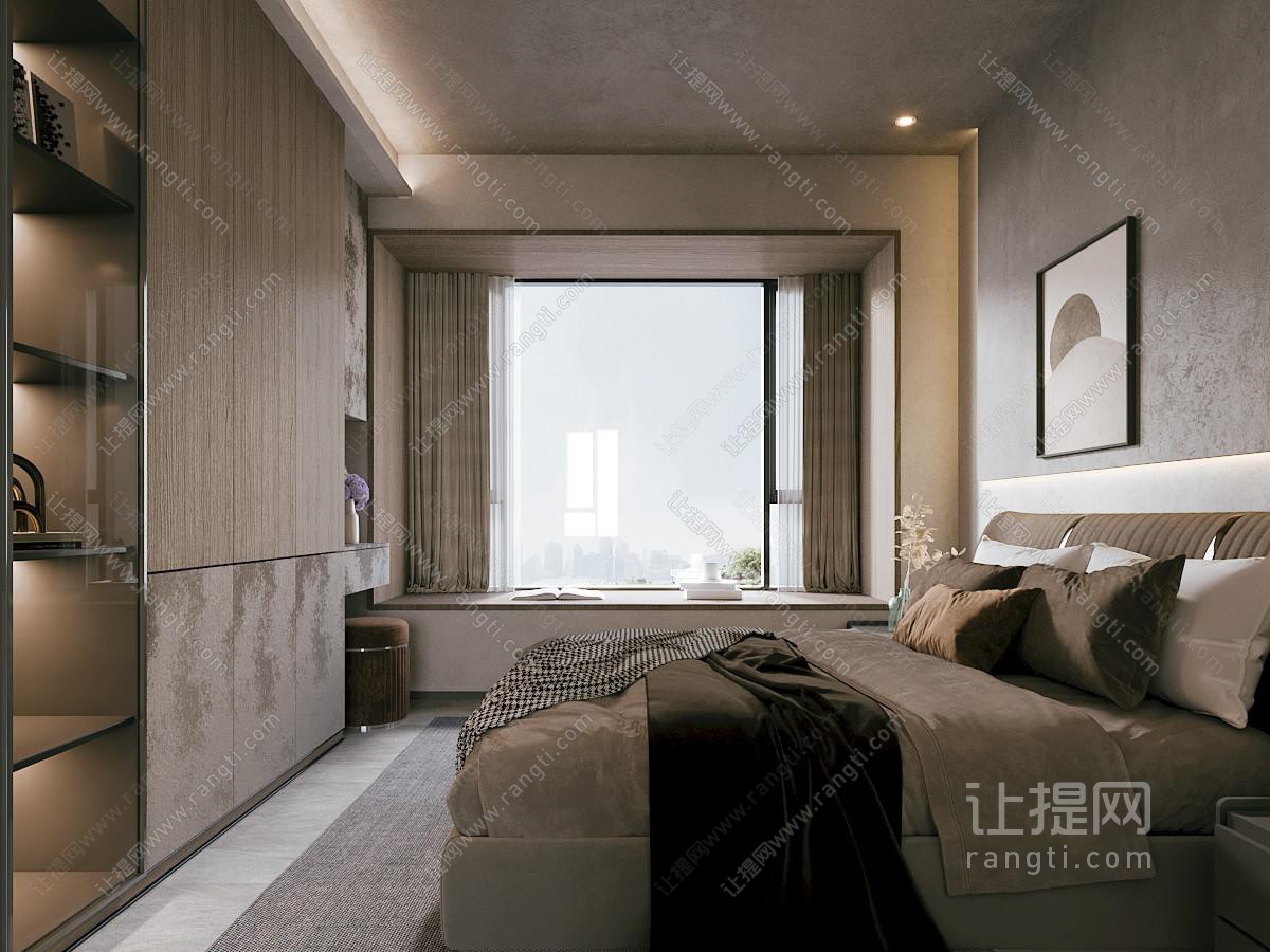 意式主卧 黑白灰卧室