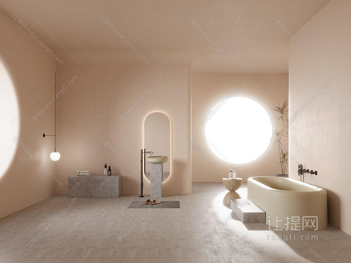 现代极简卫浴间
