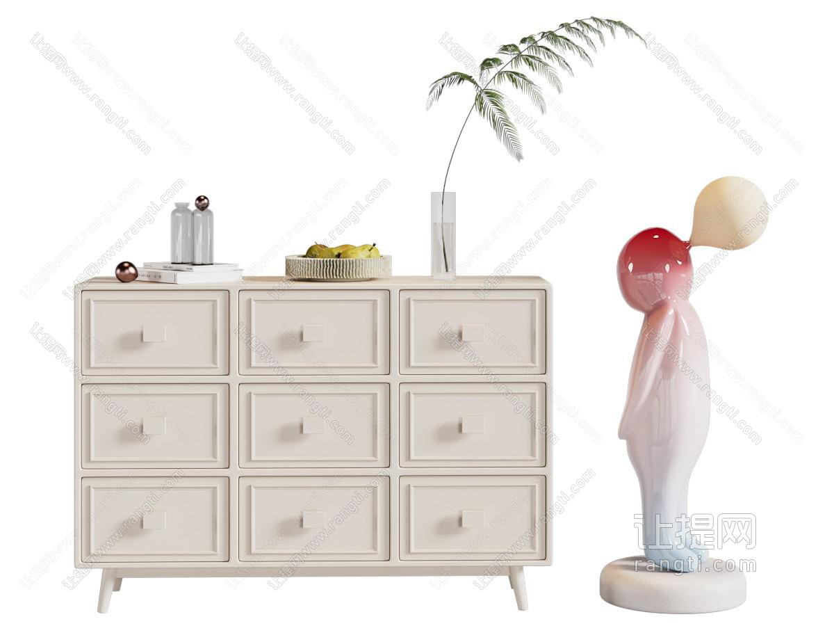 奶油轻奢玄关柜