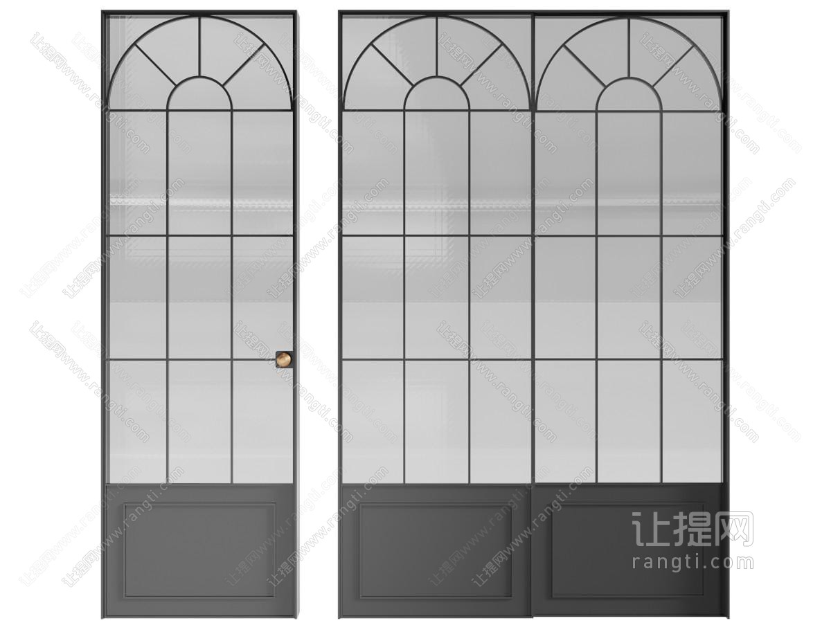 法式玻璃推拉门 平开门