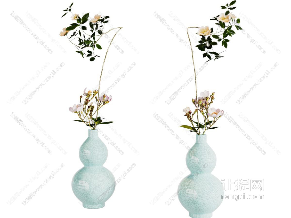 新中式花艺摆件 植物摆件 花艺花卉 艺术插花