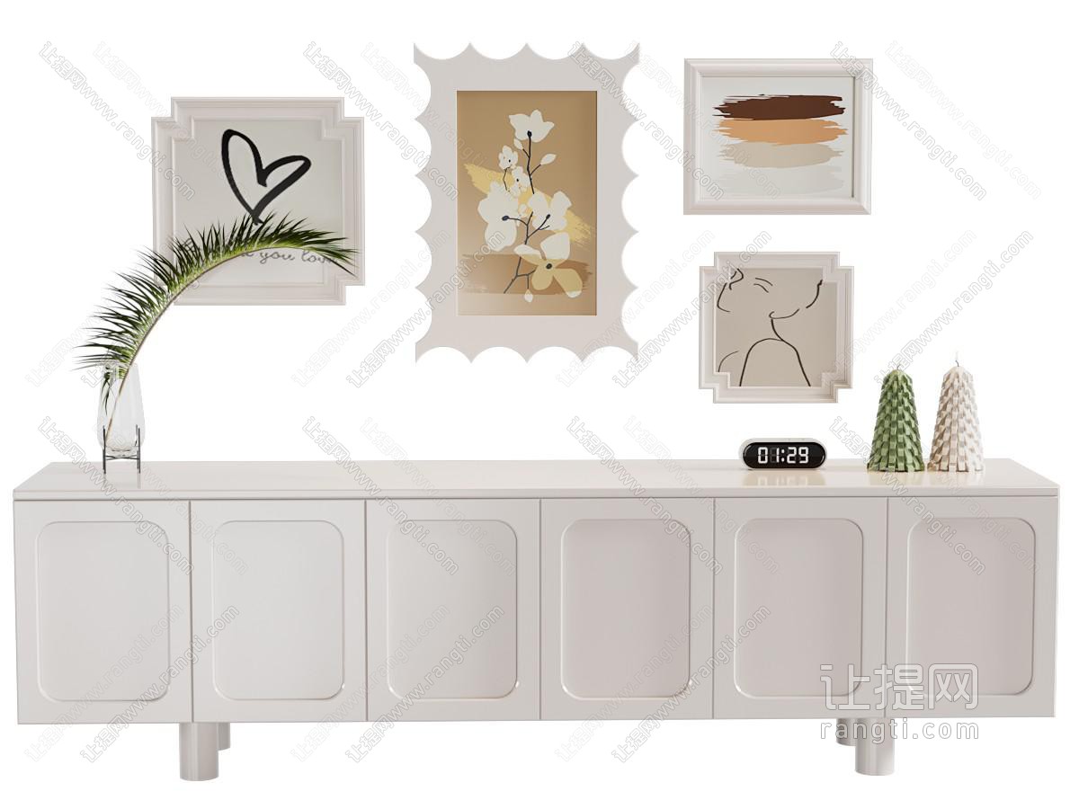 奶油风装饰画 艺术画 简约画 组合画