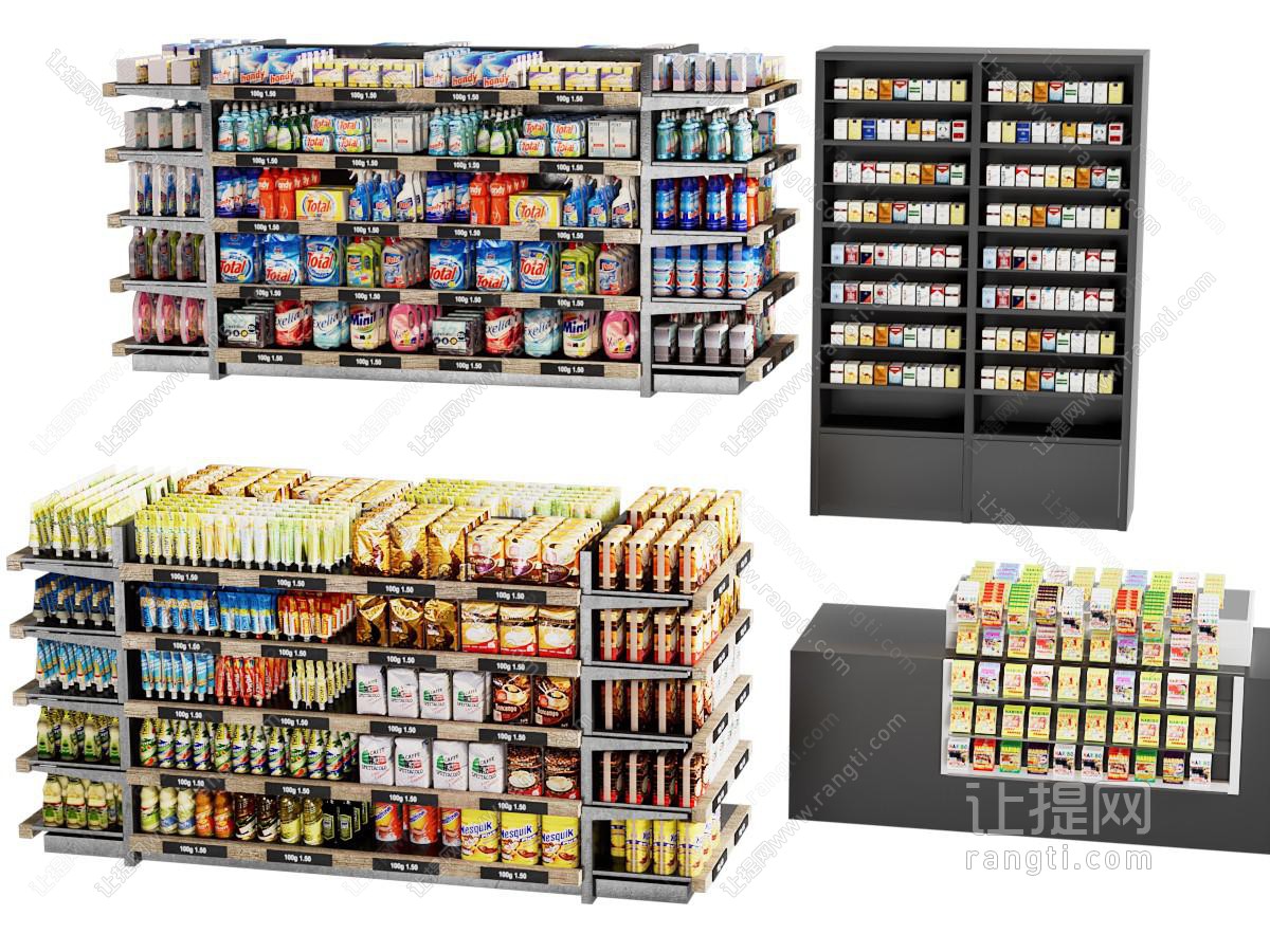 现代超市 超市货架 洗涤用品组合