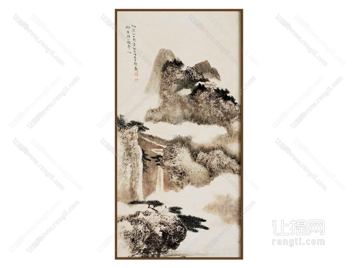 新中式山水画 艺术画 装饰画