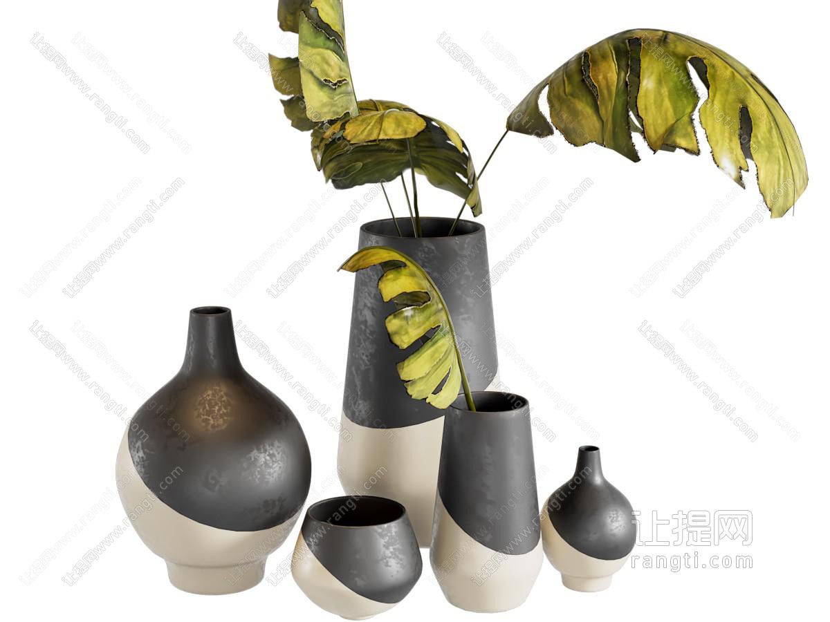 现代花瓶 陶瓷花瓶花艺组合