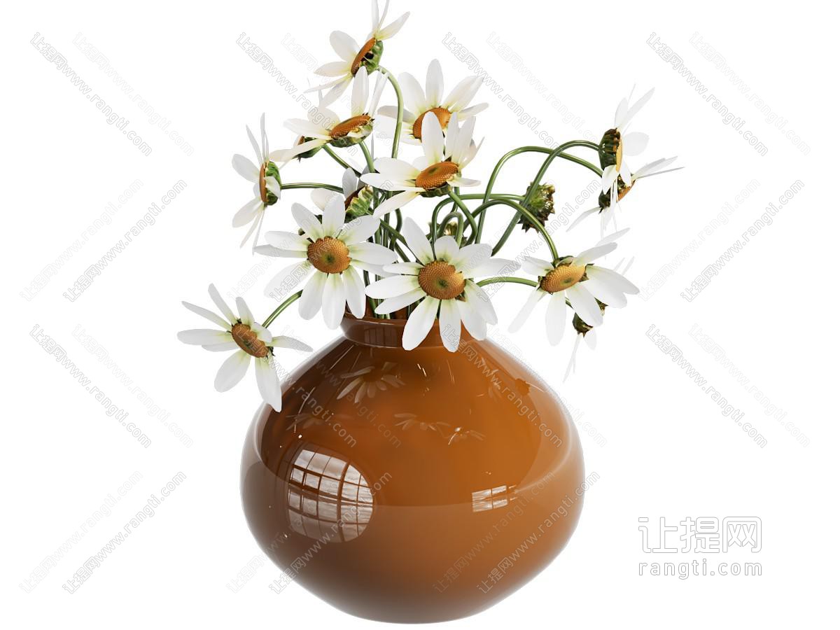 现代花瓶花卉
