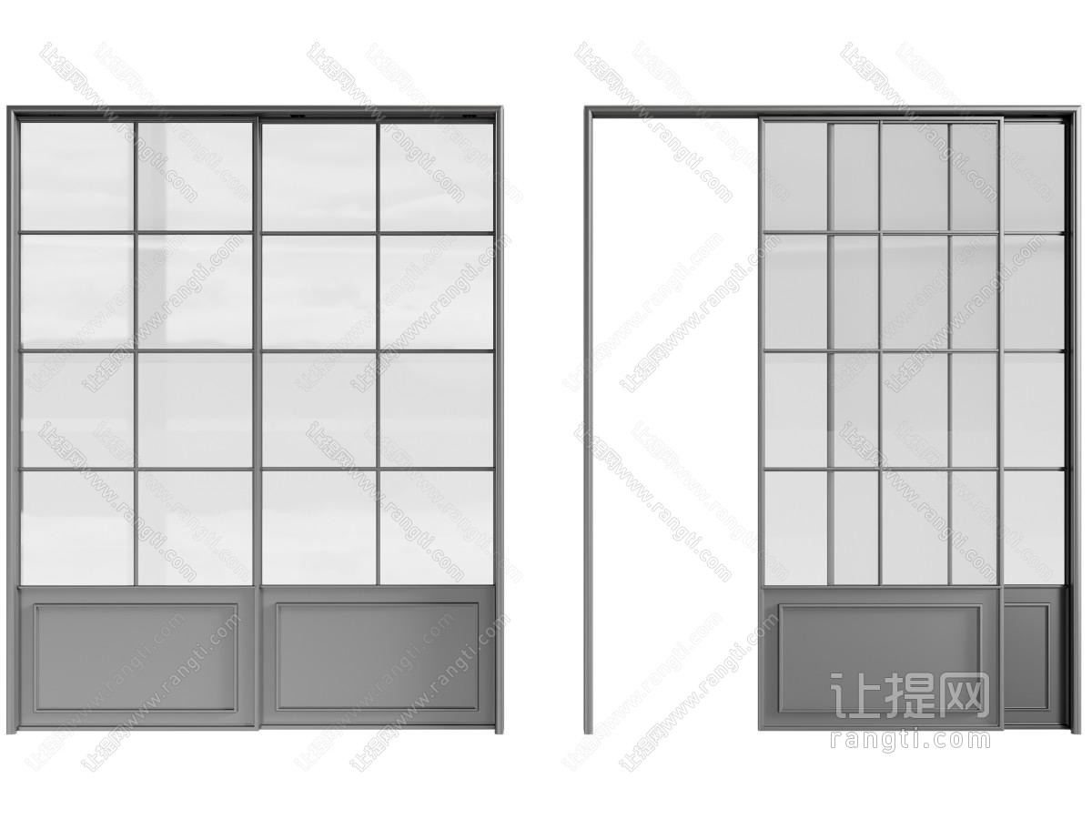 现代玻璃推拉门