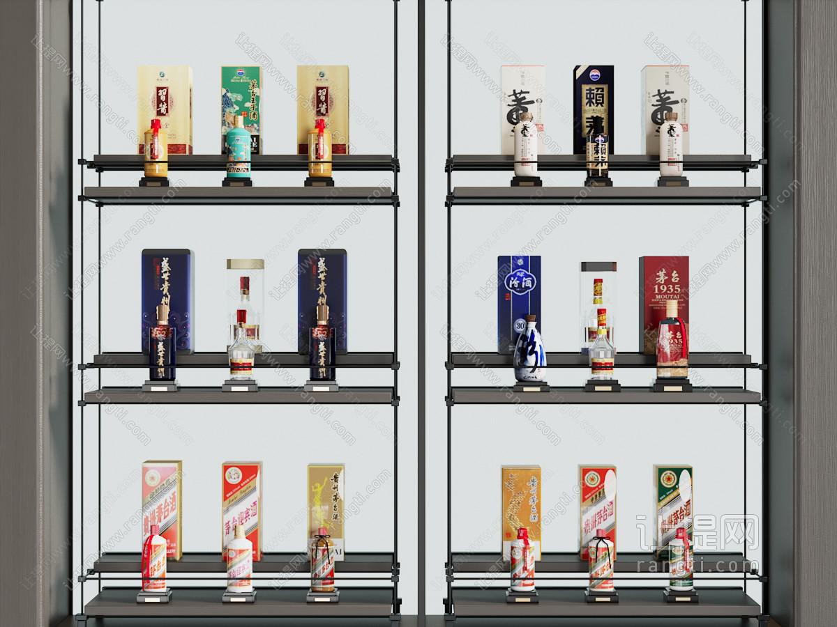 现代白酒酒架 展柜