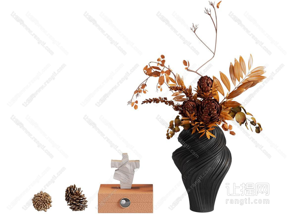 现代花瓶 收纳盒摆件组合