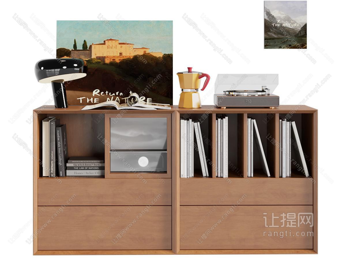 现代中古餐边柜