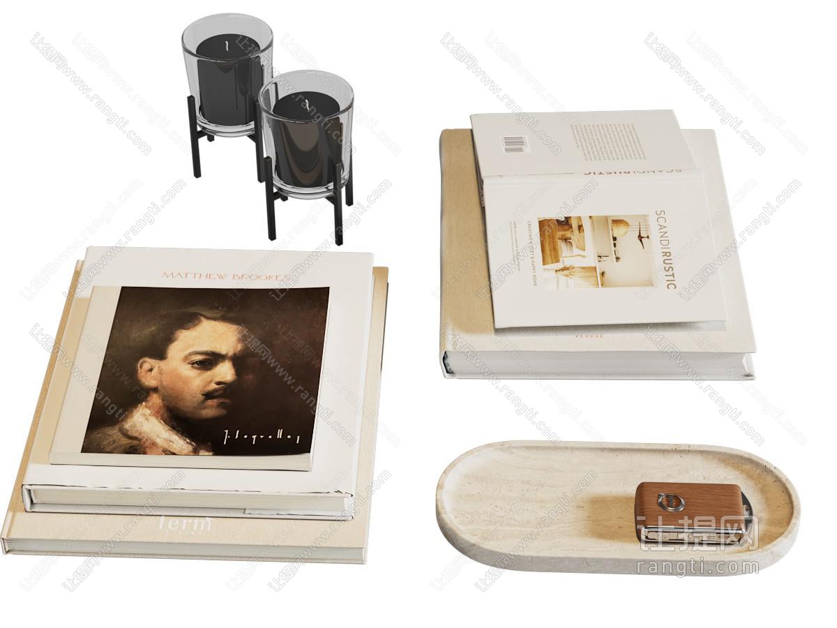 现代中古摆件组合