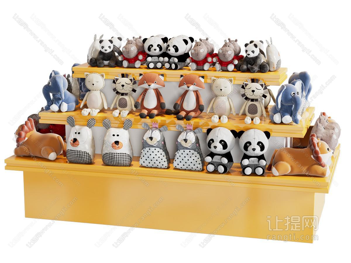 现代摆件组合 展台架 儿童玩具展台 玩偶展台