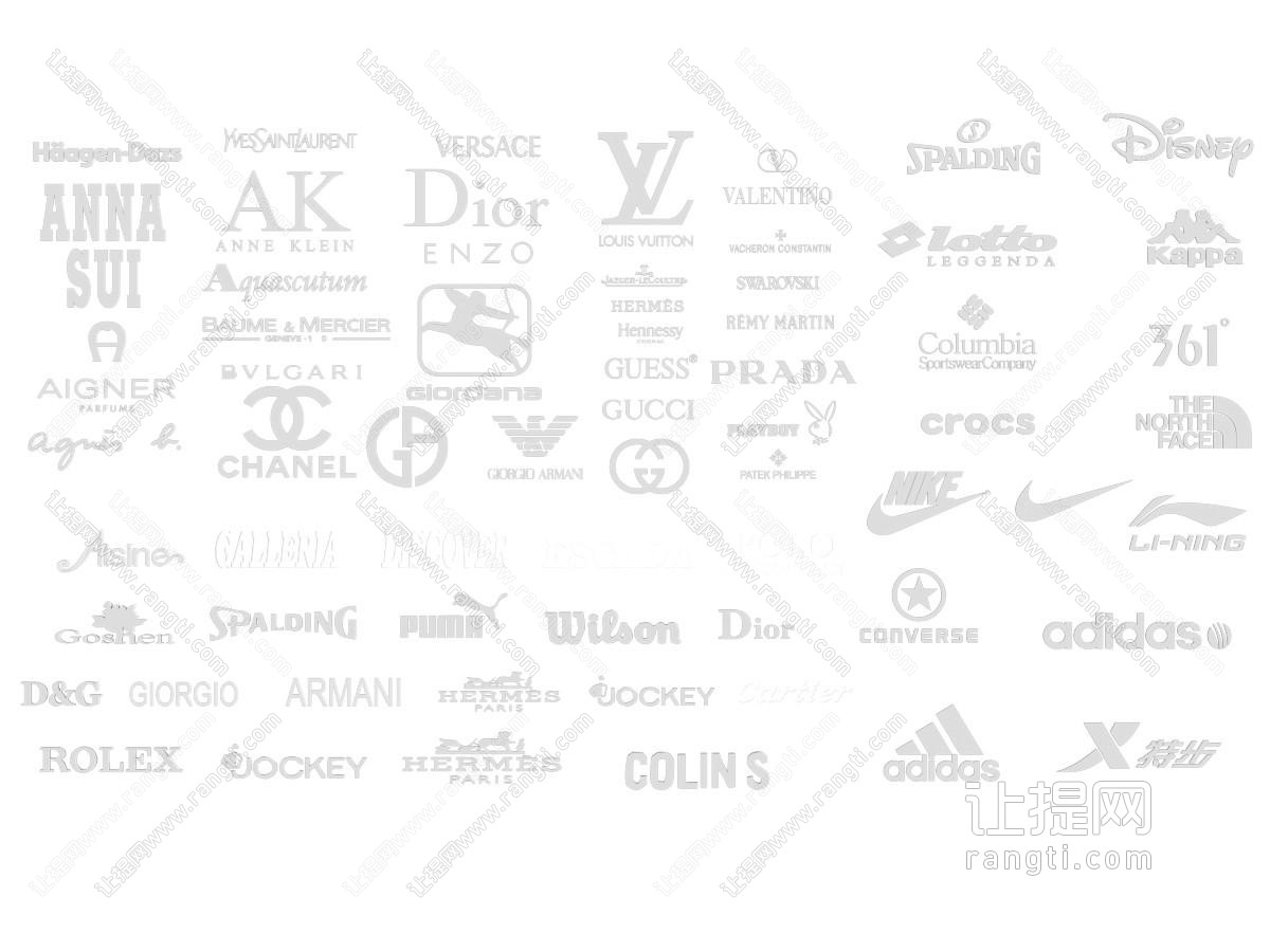 现代商标 logo 标识 浅灰水印素材 墙饰