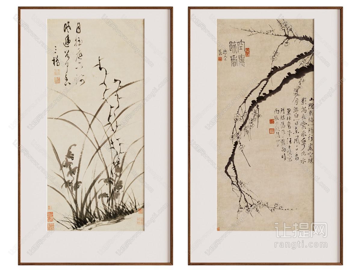 新中式装饰画 水墨