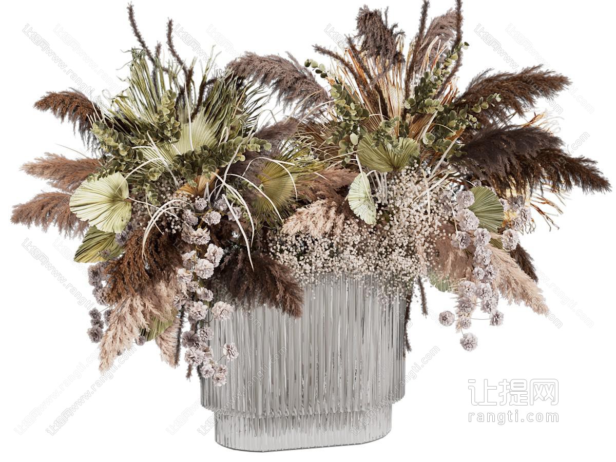 现代玻璃花瓶花卉