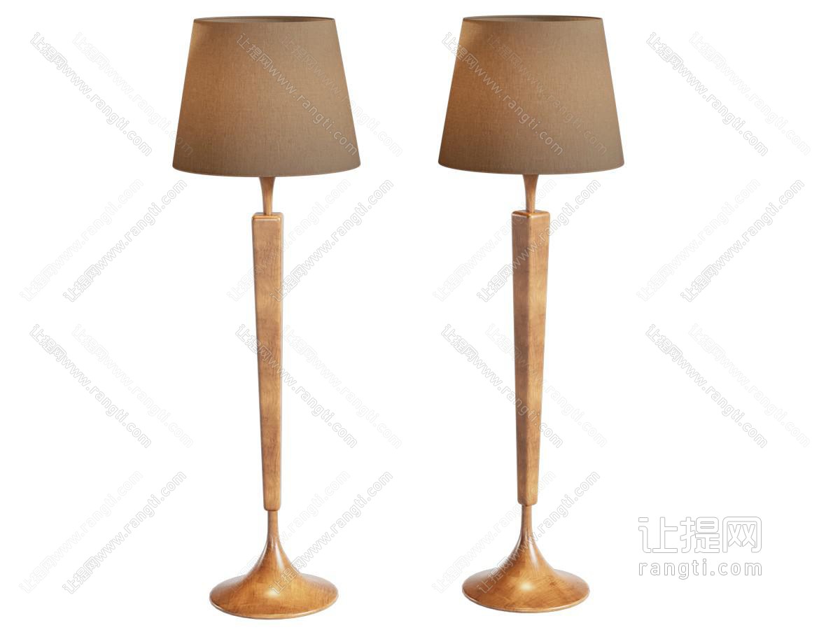 中古实木落地灯