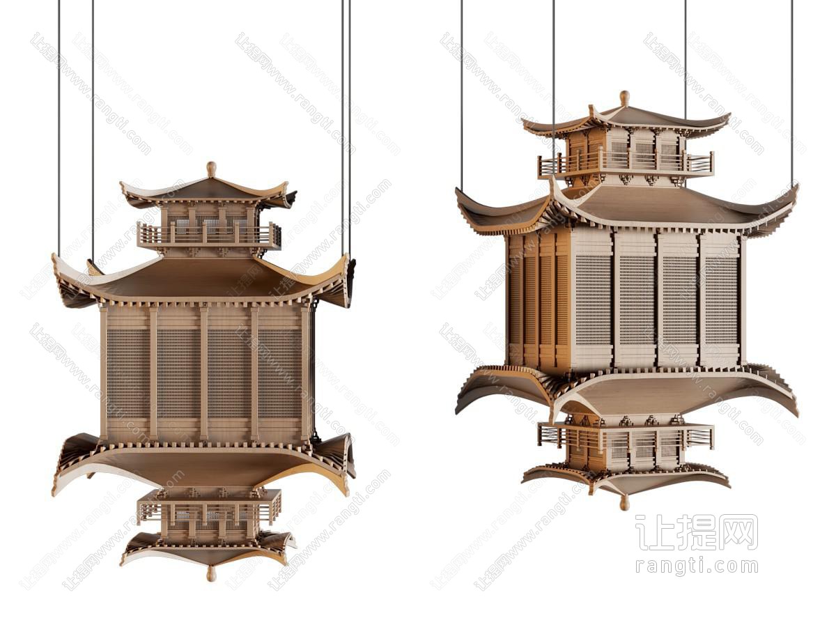 新中式吊灯 塔楼吊灯
