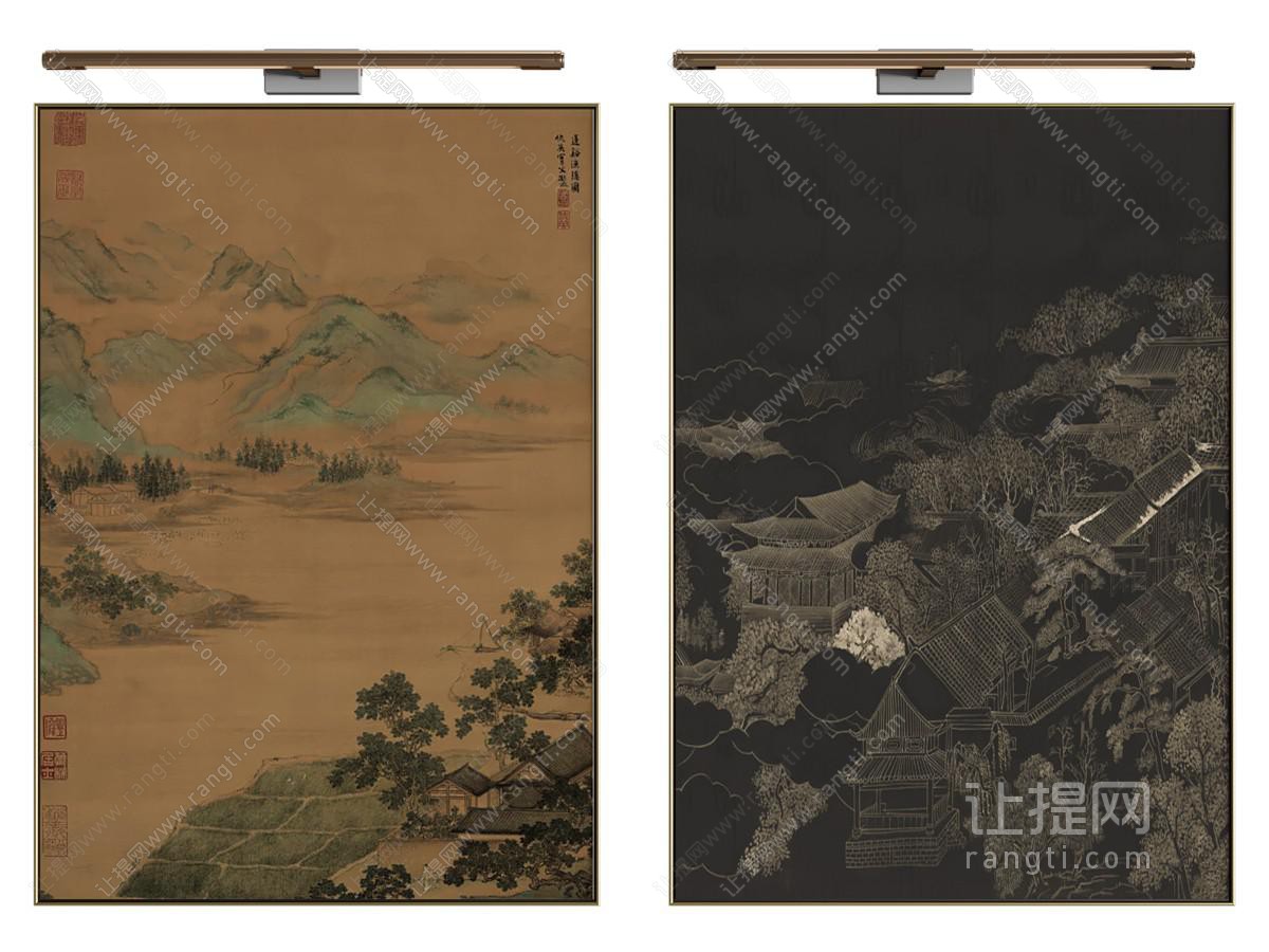 装饰画 挂画 新中式画 风景画 抽象画