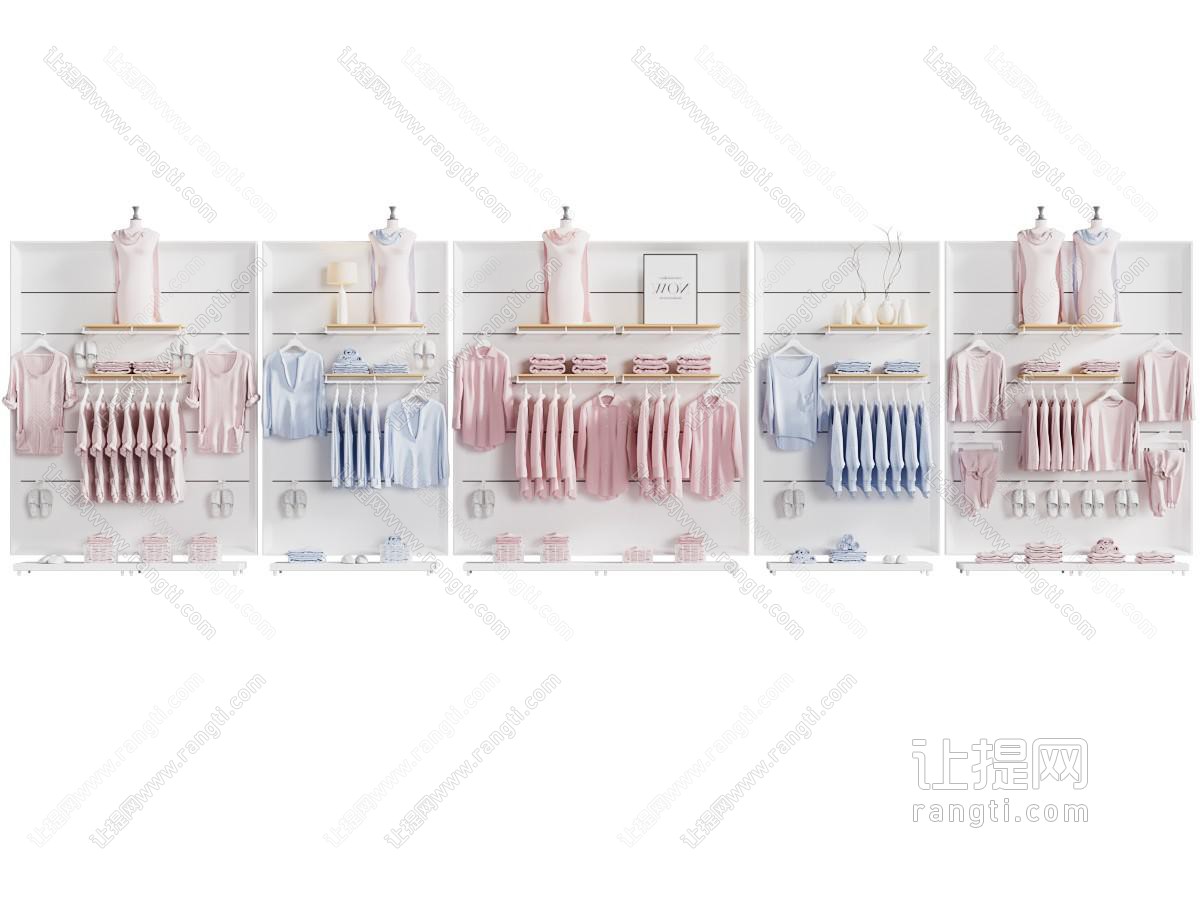 现代衣服美陈 展柜展架