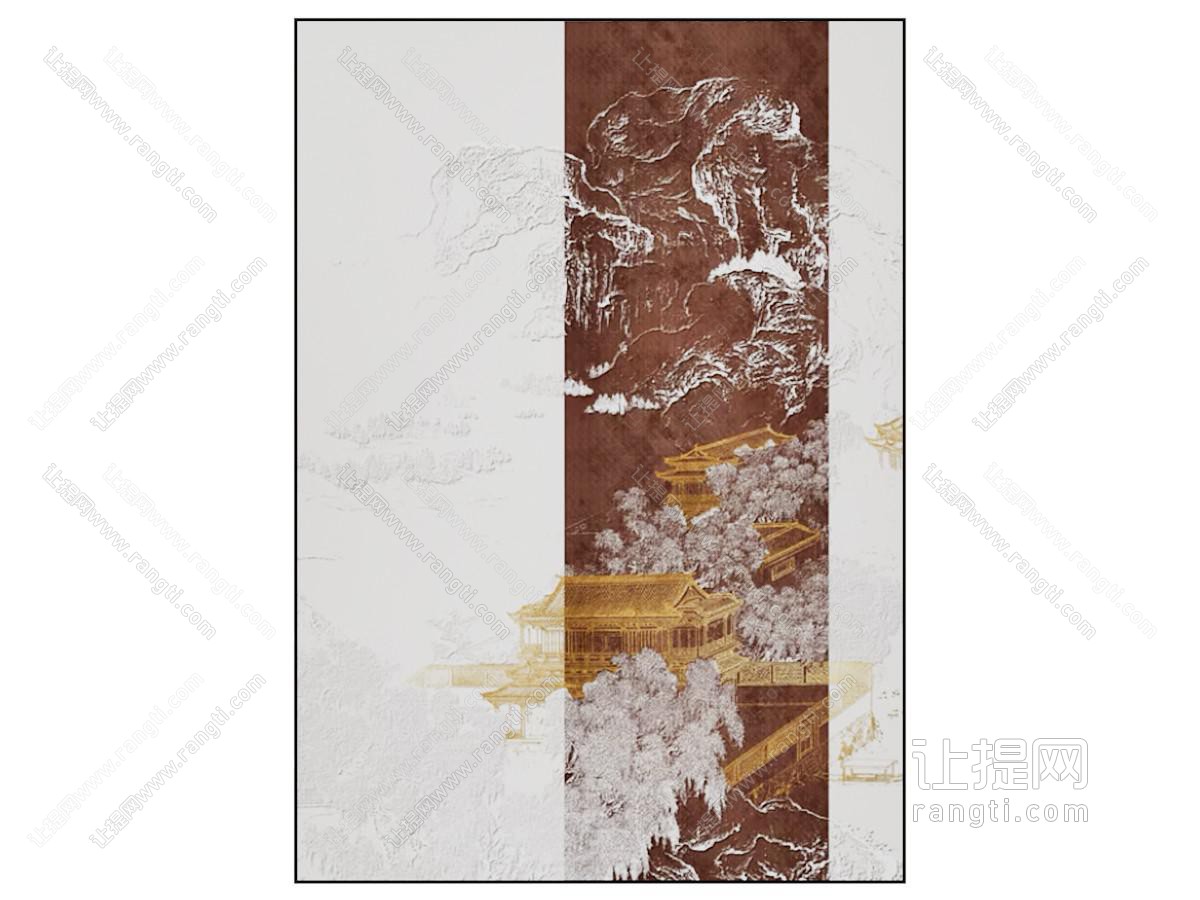 新中式装饰画 挂画 建筑画