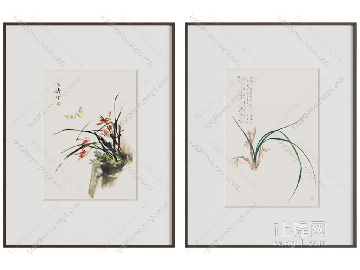 新中式兰花装饰画