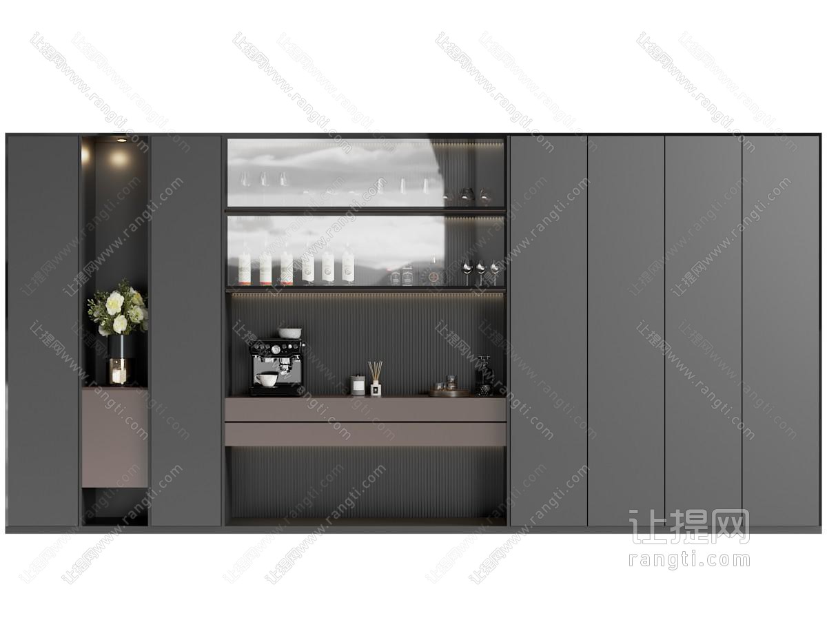 现代极简酒柜 成品酒柜 意式 简约 玻璃