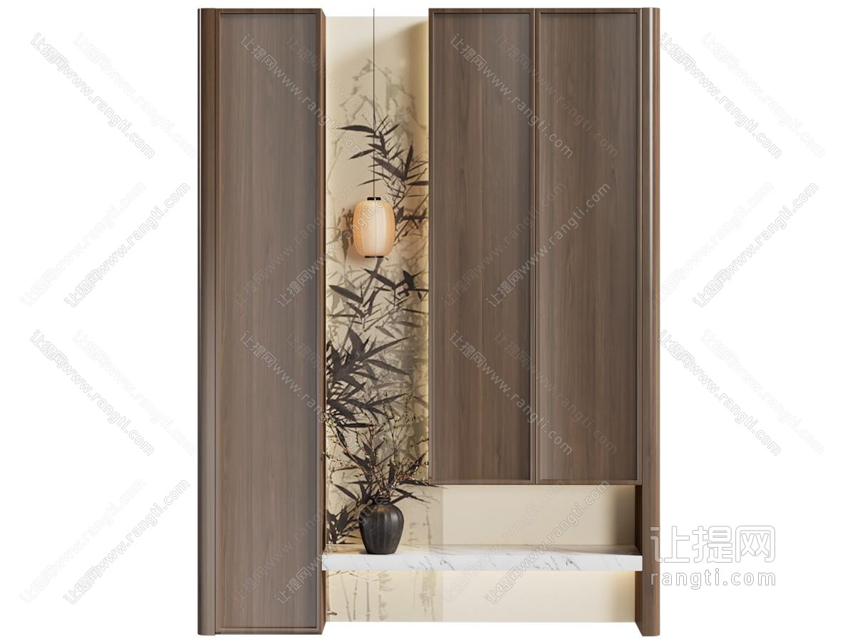 新中式中古玄关柜